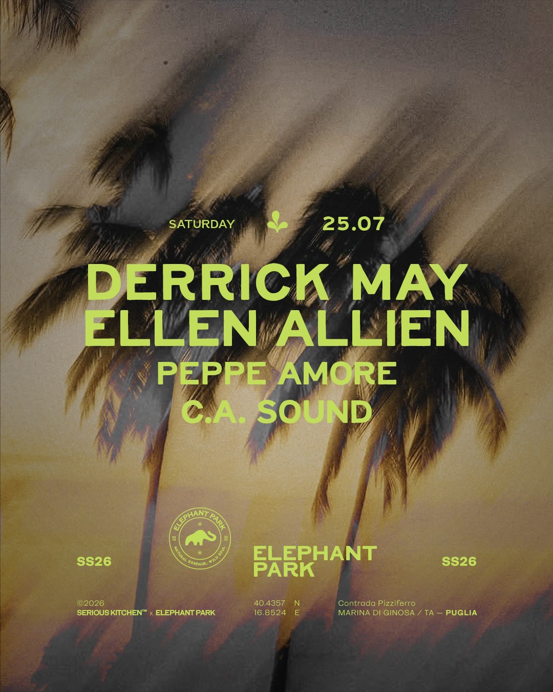 ELEPHANT PARK w/ Derrick May + Ellen Allien